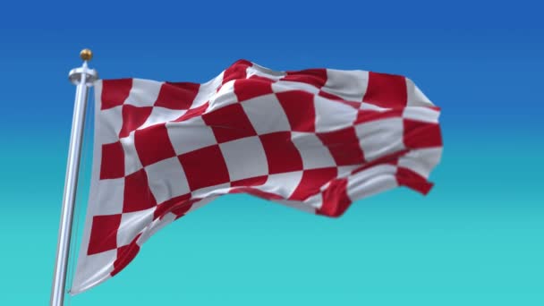 4k Checkered Race Bandeira de tecido de seda tremulando Verifique as bandeiras de corrida, ondulando pano . — Vídeo de Stock