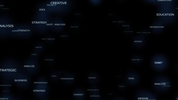 4k Swot Analysis Animated Tag Word Cloud, Text Design Animation Typography, seaml — 图库视频影像