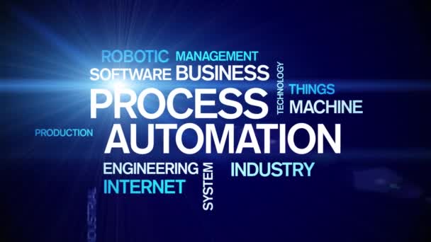 Automação de processo 4k Nuvem de Word animada, loop de tipografia de animação de design de texto — Vídeo de Stock