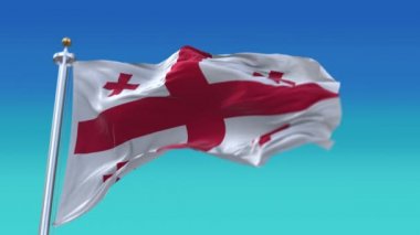 4k Gürcistan bayrağı, Amerika Birleşik Devletleri, kumaş dokusu döngüsü arka planı.