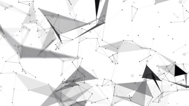 4k 3d abstrakt Digital bakgrund med grafen gjord av prickpartiklar. — Stockvideo