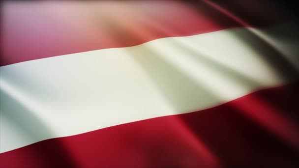 4k Austria National flag wrinkles wind in Austrian seamless loop background. — Stok Video