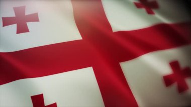 4k Gürcistan bayrağı, Amerika Birleşik Devletleri, kumaş dokusu döngüsü arka planı.