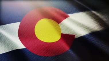 4k Colorado bayrağı, Amerika Birleşik Devletleri eyaleti, kumaş dokusu arka planı.