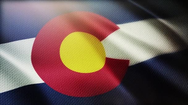 4k Colorado flag, state in United States America, pano de fundo textura . — Vídeo de Stock