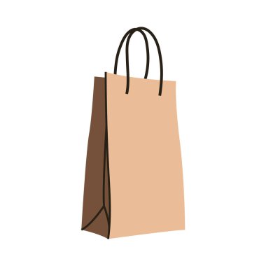 Pazarlama ve ticaret tasarımları için kahverengi Kraft kağıt alışveriş çantası