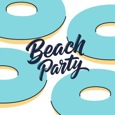 Plaj partisi. Plaj davetiyeleri, parti afişleri ya da mevsimlik promosyonlar için tasarım.