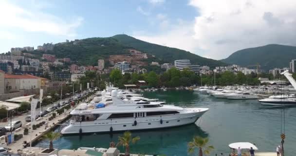 Budva Monténégro Vue Aérienne Vieille Ville Budva Marina Budvas Avec — Video