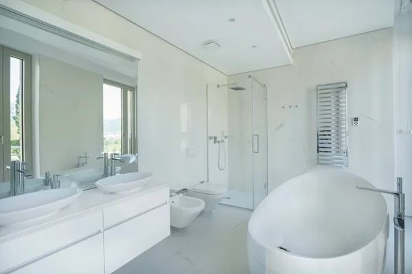 Interior of a spacious bathroom in a luxury villa