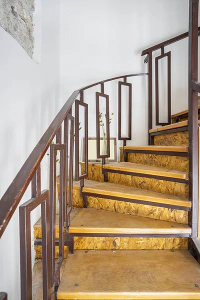 Interior of a private house, image of a spiral staircase