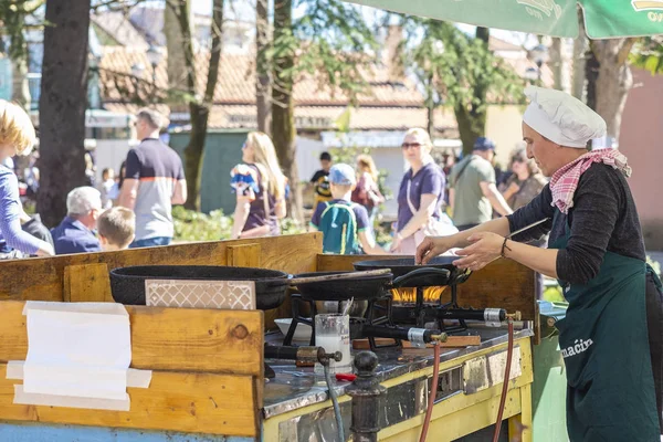 Virpazar Černá Hora Březen 2019 Národní Festival Vína Ryb Městě — Stock fotografie