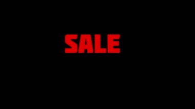 50% İndirimli Promosyon Banner Özel Teklif. Yazıt Satış Satış ile Satış promosyon animasyon video. İndirim duyurusu, animasyonlu karikatür metin Satış, 15, 25, 40, alışveriş satış ve promosyonlar için% 50. Siyah arka plan, şekil animasyon metni