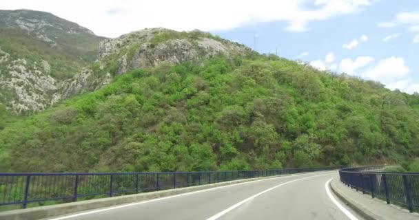 Όμορφη Θέα Από Παράθυρο Του Αυτοκινήτου Μετακίνησης Μετωπική Θέα Μέσα — Αρχείο Βίντεο