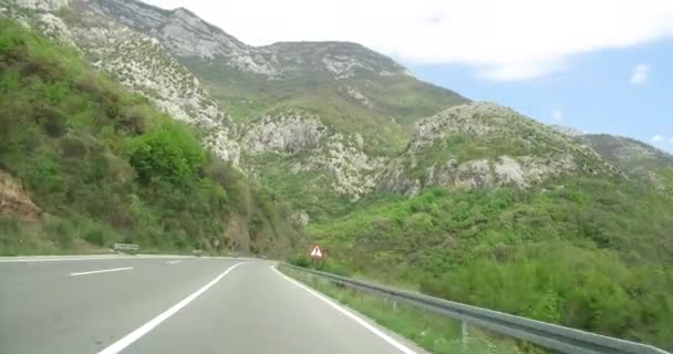 Belle Vue Depuis Fenêtre Voiture Mouvement Vue Frontale Travers Pare — Video