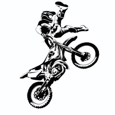 FMX, trick rider, on a white background, isolated eps 10 clipart