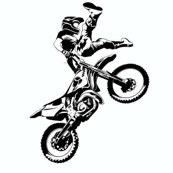 Fmx Trick Rider Auf Weißem Hintergrund Isoliert Folge — Stockvektor