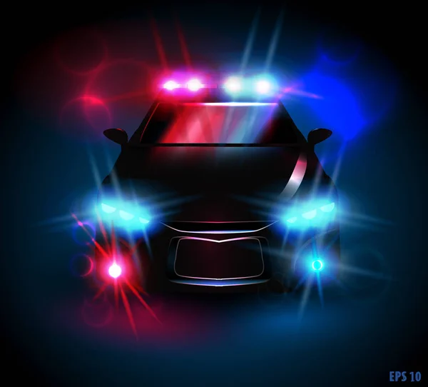 Světlo Policejního Auta Černém Pozadí Eps10 Vektor Stock Vektory
