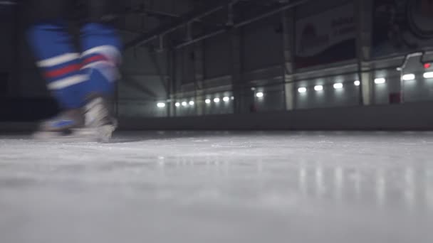 Eishockey-Verteidiger setzt Gewalt gegen Stürmer ein — Stockvideo