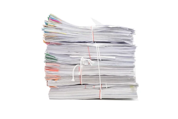 Stack Business Document Papers Isolated White Background — Stock Photo, Image