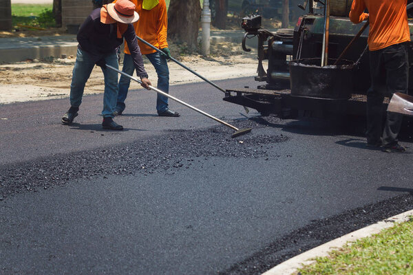 Worker working in roadwork site