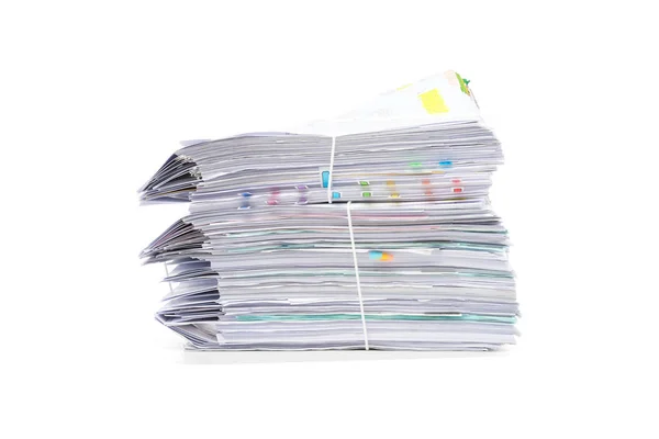 Stack Business Papers Isolated White Background — Stock Photo, Image