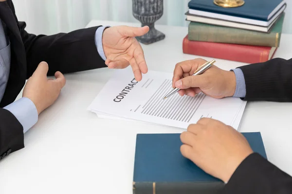 Concepts Law Lawyer Businessman Discussing Contract Business Papers — Stock Photo, Image