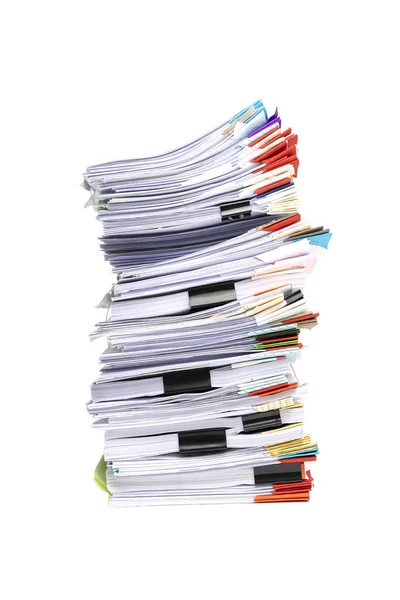 Stack Business Papers Isolated White Background — Stock Photo, Image