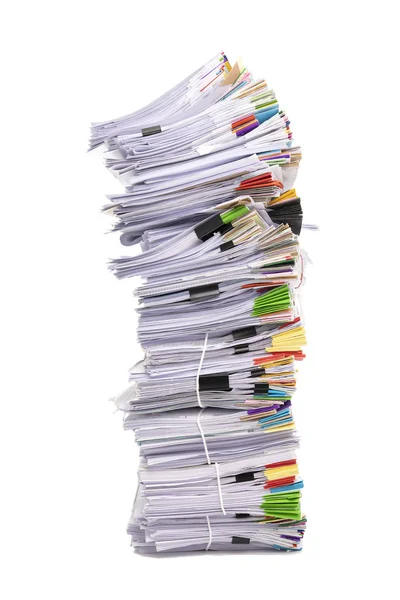 Stack Business Papers Isolated White Background — Stock Photo, Image