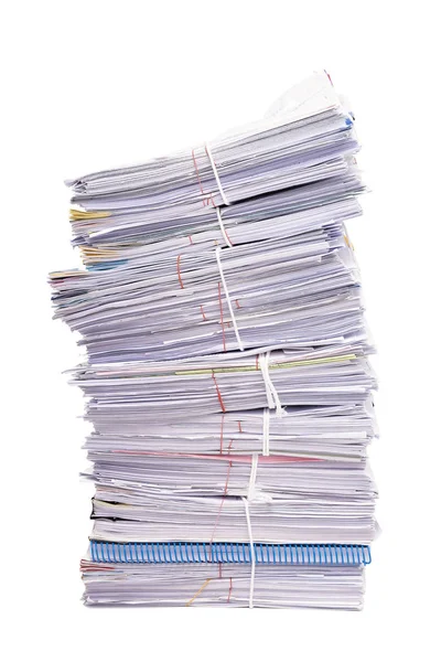 Stack Business Documents Papers Isolated White Background — Stock Photo, Image