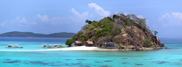 Sandbar Con Turisti Barche Sull Isola Tropicale Bulog Uno Palawan — Foto Stock