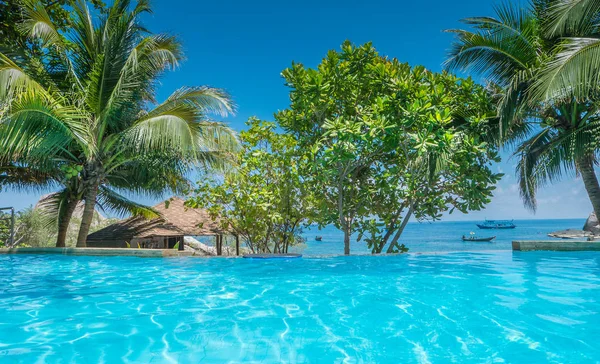 美丽的游泳池在热带度假胜地， 潘安岛， 塔 — 图库照片