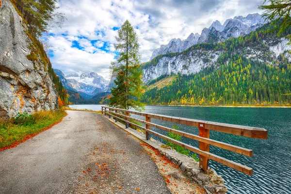 Belle Vue Sur Des Paysages Automne Colorés Idylliques Avec Sommet — Photo