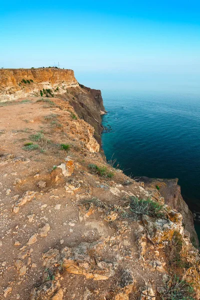Morze Krajobraz Widok Morze Góry Otaczają Zatokę Fiolent Crimea — Zdjęcie stockowe