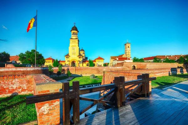 Cathédrale Orthodoxe Couronnement Cathédrale Catholique Romaine Dans Forteresse Alba Iulia — Photo