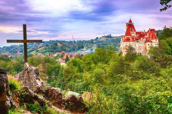 Castelo Medieval Bran Conhecido Pelo Mito Drácula Brasov Transilvânia Roménia — Fotografia de Stock
