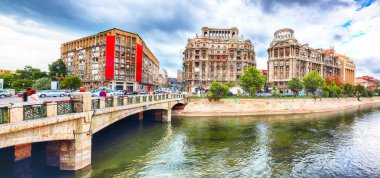 Antik eski kasaba Bucharest City - Ro başkenti görünümü oluşturma