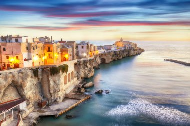 Vieste - beautiful coastal town on the rocks in Puglia clipart