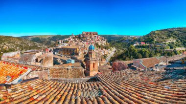 Sunrise at the old baroque town of Ragusa Ibla in Sicily clipart