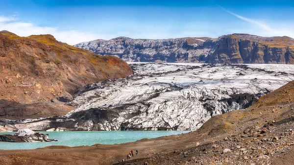 Fantasztikus kilátás a Solheimajokull gleccserre — Stock Fotó