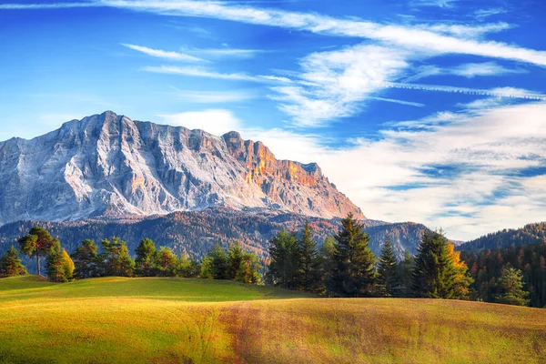 Kolorowa Scena Jesienna Dolomitach Niedaleko Santa Maddalena Lokalizacja Trentino Alto — Zdjęcie stockowe