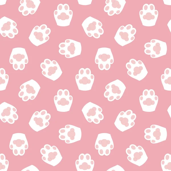 Animal paws pattern with pink background