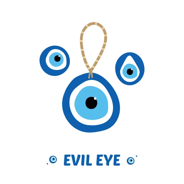 Set Collection Nazar Amulets Evil Eye Protection Talismans Turkish Blue Vector Graphics