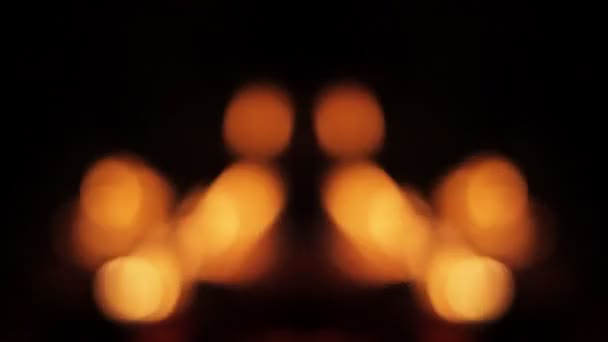 Espejo de desenfoque de fuego, bokeh naranja — Vídeos de Stock