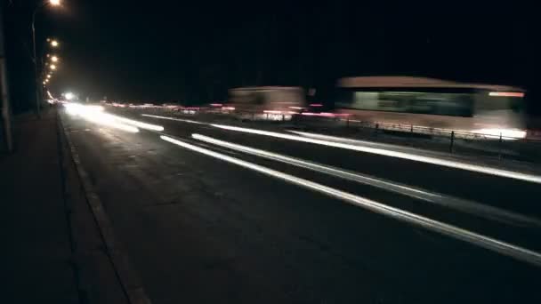 Timelapse metraje coches atasco de tráfico debido a las reparaciones de carreteras — Vídeos de Stock