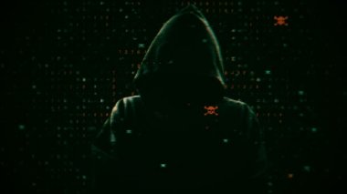 Bir hacker yeşil siluet