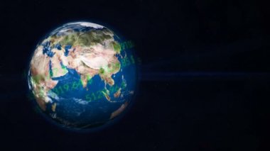 Dünya gezegeninin etrafındaki sayılar çizgisi