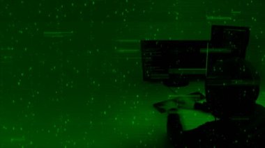 Hızlı eller hacker programcı klavye, Yeşil arka plan veri türü