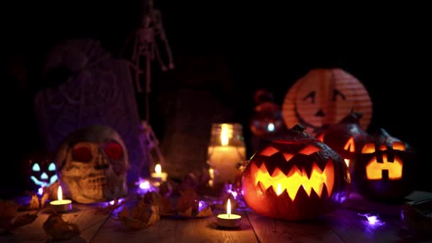 Sfondo loop con decorazioni per festeggiare Halloween — Video Stock