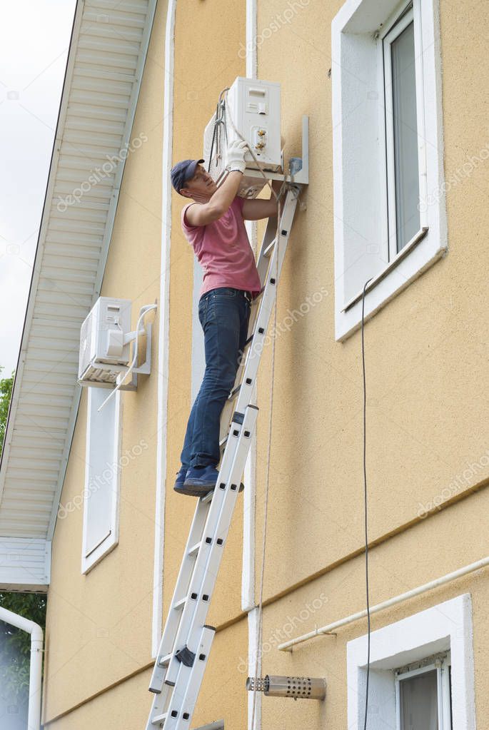 installation of the outdoor unit air conditioner