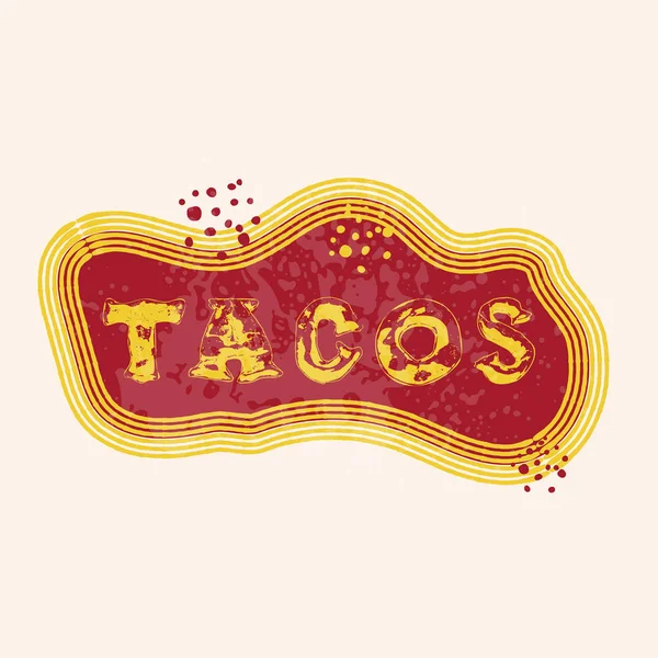 Tacos letras para restaurante — Vector de stock